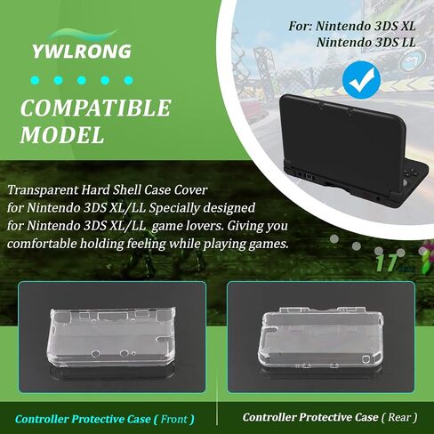 Transparent Hard Shell Case Cover for Nintendo 3DS XL/LL Protective Hard Clear Crystal Case Accessories Replacement Parts in Saudi Arabia