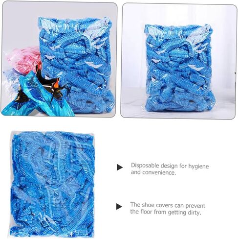 KALLORY 100 Pack Disposable Waterproof Shoe Covers Thickened Non-Woven Plastic Dustproof Shoe Protectors for Indoor and Outdoor Use in Saudi Arabia
