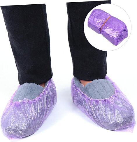 Outanaya 200pcs Disposable Non-Slip Shoe Covers Sturdy PE Indoor Booties for Home Use Waterproof and Dustproof Shoe Protection in Saudi Arabia