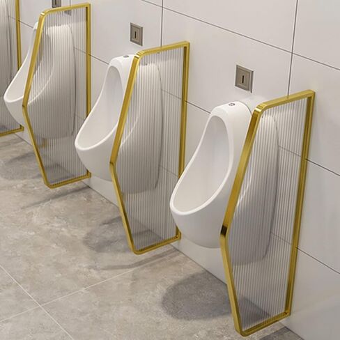 3PCS Urinal Privacy Screen Divider, Waterproof Tempered Glass Toilet Partition Panel, Commercial Baffle for Hotels, Schools, Bars - Black Urinal Barrier in Saudi Arabia