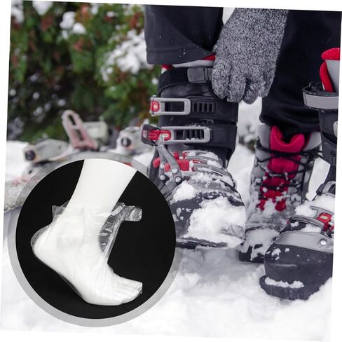 Yardwe 100Pcs Disposable Foot Covers Transparent Shoe Protectors for Ice Skating Skiing and Amusement Parks for Shoe Fitting and Clean Trials Single Use Foot Sleeves in Saudi Arabia