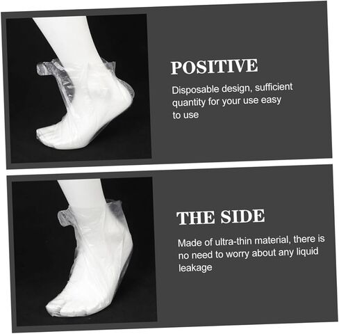 Yardwe 100Pcs Disposable Foot Covers Transparent Shoe Protectors for Ice Skating Skiing and Amusement Parks for Shoe Fitting and Clean Trials Single Use Foot Sleeves in Saudi Arabia
