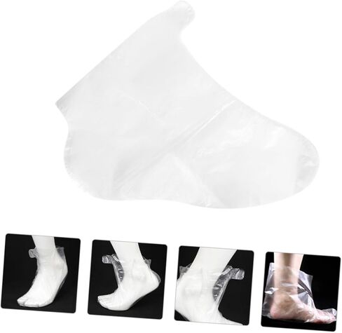 Yardwe 100Pcs Disposable Foot Covers Transparent Shoe Protectors for Ice Skating Skiing and Amusement Parks for Shoe Fitting and Clean Trials Single Use Foot Sleeves in Saudi Arabia