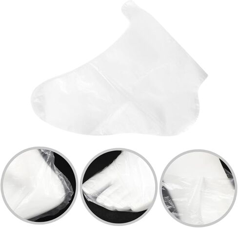 Yardwe 100Pcs Disposable Foot Covers Transparent Shoe Protectors for Ice Skating Skiing and Amusement Parks for Shoe Fitting and Clean Trials Single Use Foot Sleeves in Saudi Arabia