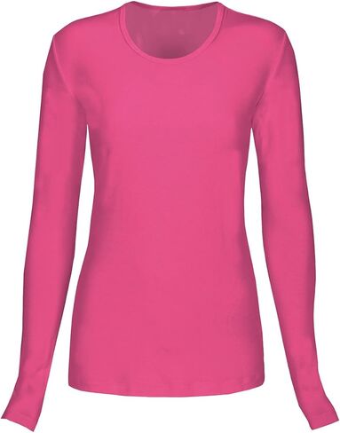 تي شيرت نسائي مريح بأكمام طويلة من T-Flex تي شيرت تحت الفرشاة بطبقات موحدة in Kuwait