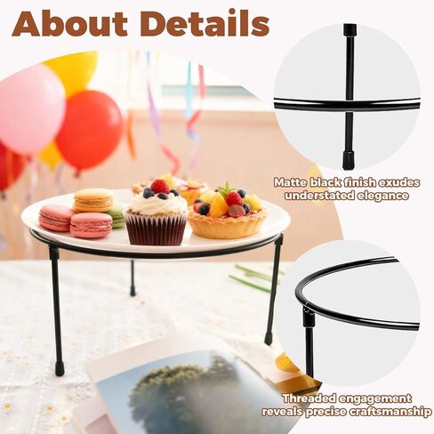 6 Pcs Pizza Stand Holder, 8.5 Inch Round Pizza Tray Riser Rack Holder Black Metal Wire Pizza Rack for Serving, Metal Display Stands for Home, Restaurant and Party in Saudi Arabia