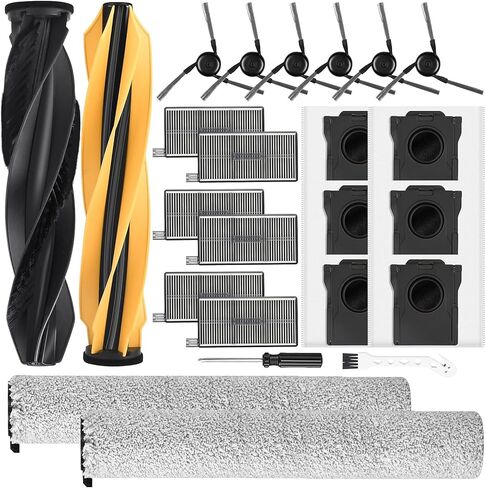24Pcs Replacement Parts for Dreame X50 Ultra/L50 Ultra/Matrix10 ultra/L40s Pro Ultra/Mova V50 Ultra Robot, 2Main Brushes, 4Filters, 4Side Brushes, 6Mop Pads, 6Dust Bags, 1Cleaning Hook & 1Screwdriver in Kuwait