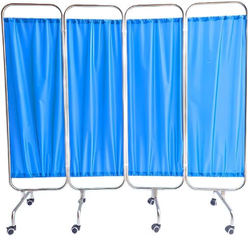 Foldable & Movable Medical Screens on Wheels, Stainless Steel Indoor Divider Screen,Medical Privacy Screen,for Hospital Clinics ICU Care Center School Medical Room(Blue) in Saudi Arabia
