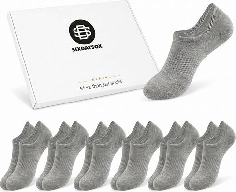 جوارب SIXDAYSOX 6/8 أزواج بدون عرض للرجال، جوارب للكاحل منخفضة القطع مع مقابض مضادة للانزلاق للأحذية الرياضية بدون كعب 5-7/8-10/9-11 in Kuwait