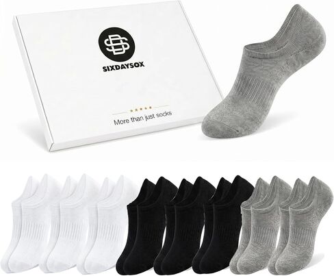 SIXDAYSOX 6/8 Pairs No Show Socks for Men, Low Cut Ankle Socks with Non-Slip Grips for Sneakers Loafers 5-7/8-10/9-11 in Saudi Arabia