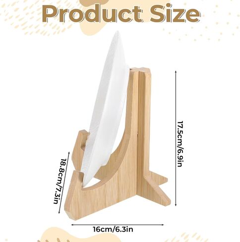 1 Pack Wooden Plate Stands for Display, 6 Inch Wooden Plate Display Stands, Picture Stand for Displaying Platter, Dish, Book, Photo and Plaque in Saudi Arabia