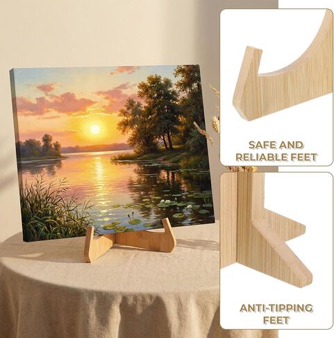 1 Pack Wooden Plate Stands for Display, 6 Inch Wooden Plate Display Stands, Picture Stand for Displaying Platter, Dish, Book, Photo and Plaque in Saudi Arabia