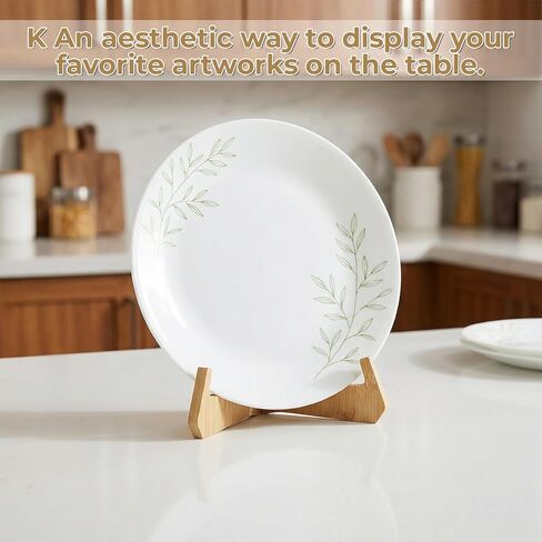1 Pack Wooden Plate Stands for Display, 6 Inch Wooden Plate Display Stands, Picture Stand for Displaying Platter, Dish, Book, Photo and Plaque in Saudi Arabia