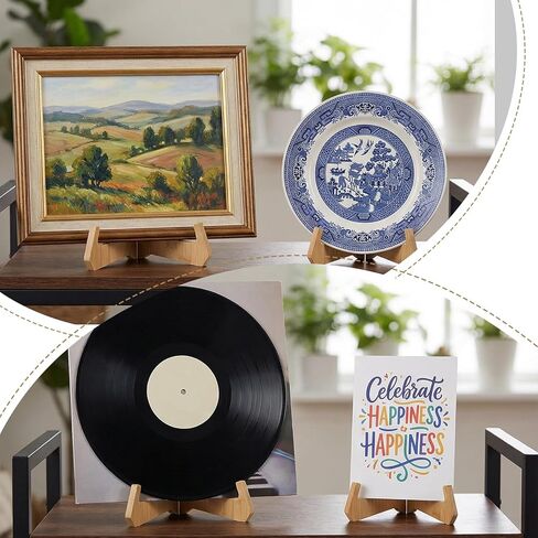 1 Pack Wooden Plate Stands for Display, 6 Inch Wooden Plate Display Stands, Picture Stand for Displaying Platter, Dish, Book, Photo and Plaque in Saudi Arabia