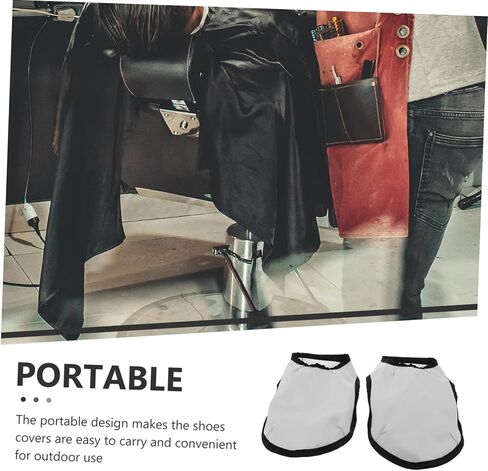 PartyKindom Barber Shoe Covers for Hairdressing 1 Pair Breathable Haircut Shoes Protector Non-Slip Cloth Design for Stylists Prevent Hair Breakage for Salon Use in Saudi Arabia