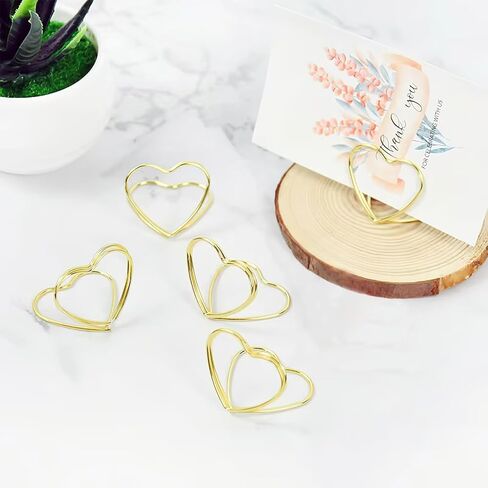20 Pcs Wedding Place Card Holders Heart Shape Photo Card Stand Business Card Holders Wedding Seating Labels Clips Mini Table Number Cards Holder for Wedding Birthday Bridal Shower Party in Saudi Arabia
