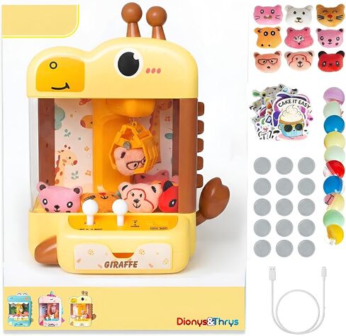 Claw Machine for Kids - Mini Arcade Game - Vending Machine - Candy Grabber Toys - Silent Mode, Lights, USB - Plush Toys & Easter Eggs, Surprise Stickers - Fun Gift for Kids, Boys & Girls (Unicorn) in Saudi Arabia
