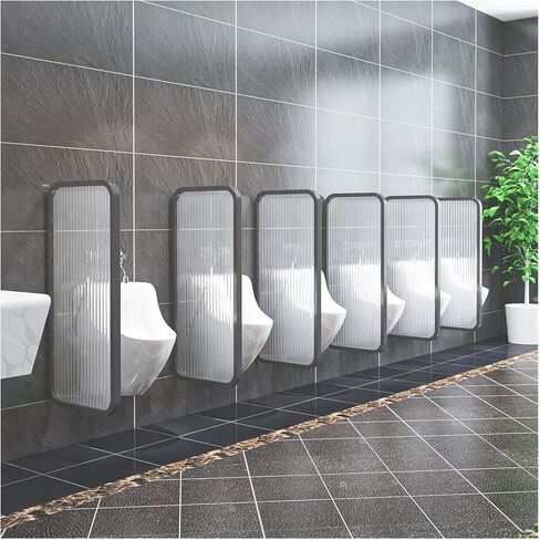 Gold Stainless Steel Bathroom Partition with Tempered Glass - Waterproof Urinal Privacy Divider for Public Toilets, Shopping Malls & Hotels - Durable & Stylish 4 Pcs Toilet Protection Solution in Saudi Arabia