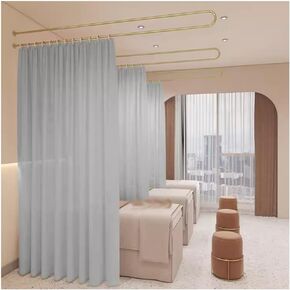 U-Shape Privacy Partition Curtains, Wall-Mounted Metal Room Divider, Temporary Fitting Room Screen for Beauty Salons & Hospitals, Blue (200x12cm) in Kuwait