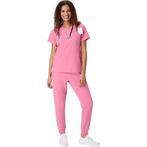 Hanes Women's Scrubs Set, Medical Scrubs With Pockets, Moisture-wicking Healthcare Clothing for Women in Saudi Arabia