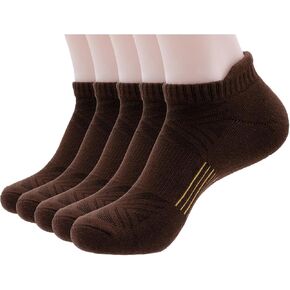 Mens Cushioned Cotton Athletic Low Cut Ankle Socks (3/5 Pairs) w/Heel Tab & Arch-Compression in Saudi Arabia