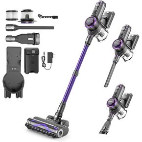 Cordless Vacuum Cleaner,75Min Runtime,600W 65KPA Dual Motor Pet Hair Vacuum for Home with AI Auto Suction,Stick Vacuums with Self-Standing Design,for Carpet,Hardwood Floors,Valentine's Day Gift Ideas in Saudi Arabia