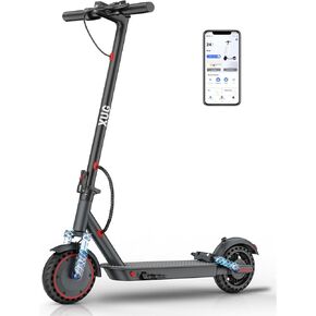 Electric Scooter for Adults with Dual Suspension System - 8.5" Solid Tires, 350W Motor, Up to 19 MPH Speed, 15 Miles Long Range, Double Braking Folding Fast E-Scooter, App Control in Saudi Arabia