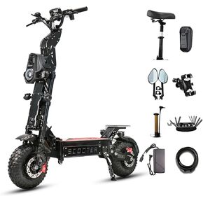 T90 Pro 10000W Dual Motor Electric Scooter for Adults, 72V Detachable Battery, 68 MPH Max Speed, 65 Mile Range, 14" Off-Road Tires, Folding E-Scooter with Music Light in Saudi Arabia