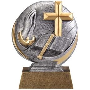 Express Medals (1-3-5 Pack) of 5 inch Motion Xtreme Religion Religious Trophy Award with Engraved Personalized Plate in Kuwait