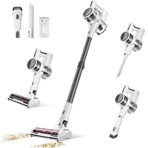 Cordless Vacuum Cleaner, 80,000 RPM Motor and Power Filtration, Stick Vacuum with 2200 mAh Battery, 35 Mins Worktime, 2 Modes, Rotated Multi-Heads, Height-Adjustable Vacuum for Home (Harbor White) in Saudi Arabia