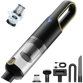 Handheld Car Vacuum Cleaner Cordless with 23000pa High Power Suction, 1.5H Type-C Fast Charge & 2 Suction Modes, Portable Mini Hand Vac Rechargeable with Multi-Nozzles for Car Home Office (Black) in Kuwait