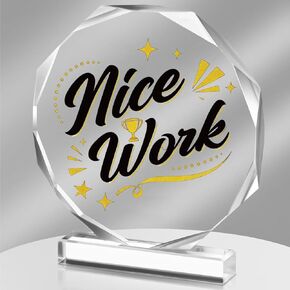 Appreciation Award Trophy , Thank You Trophy –Nice Work Acrylic Trophy Award, 4.72 x 5.27 Inches – Perfect for Recognition Students,Adults,Teachers, Volunteers, Coworkers, Office, Graduation and More in Saudi Arabia