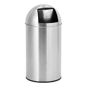 18 Gallon/70 L Cylindrical Trash Can, Heavy Duty Stainless Steel Rubbish Bin with Removable Inner Bucket, Outdoor Tall Garbage Can with Push Lid for Office, Restaurant, Commercial Use in Saudi Arabia