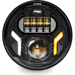 مصباح أمامي للدراجة النارية مقاس 7 بوصات مع ضوء إشارة الانعطاف الكهرماني DRL الأبيض مع دعامات تثبيت دلو للمصباح الأمامي متوافقة مع CB400 CB1300 Vulcan custom XS650 Chopper Cafe Racer Bobbe in Kuwait