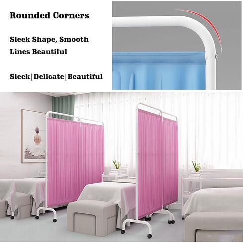 1-5 Panel Vertical Door Partition,Floor Standing Room Divider,Hospital Privacy Screen,Foldable Into L/C/V/W Shape,Privacy Protection(Color 2,4-Panel) in Saudi Arabia