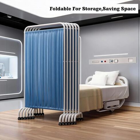 1-5 Panel Vertical Door Partition,Floor Standing Room Divider,Hospital Privacy Screen,Foldable Into L/C/V/W Shape,Privacy Protection(Color 2,4-Panel) in Saudi Arabia