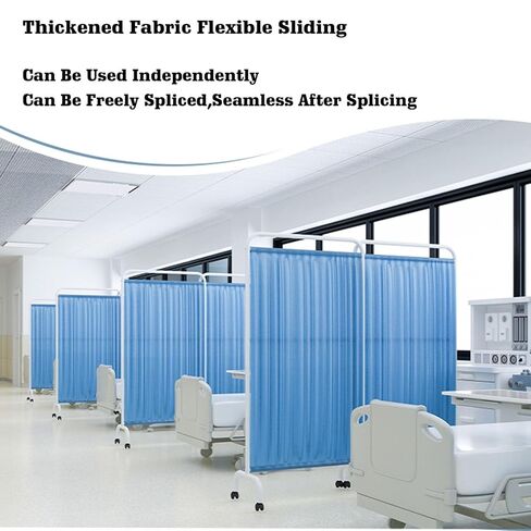 1-5 Panel Vertical Door Partition,Floor Standing Room Divider,Hospital Privacy Screen,Foldable Into L/C/V/W Shape,Privacy Protection(Color 2,4-Panel) in Saudi Arabia