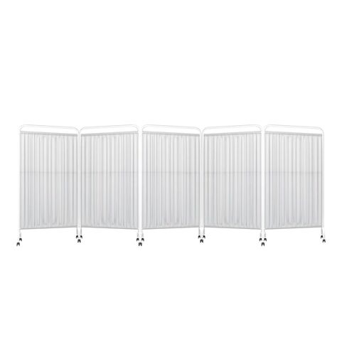 1-5 Panel Vertical Door Partition,Floor Standing Room Divider,Hospital Privacy Screen,Foldable Into L/C/V/W Shape,Privacy Protection(Color 2,4-Panel) in Saudi Arabia
