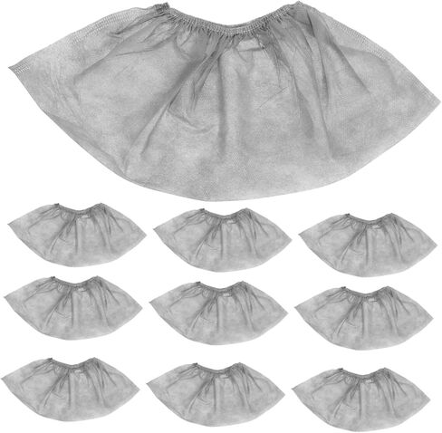 Zerodeko 100Pcs Disposable Non Woven Shoe Covers Thick Dust Non Slip Overshoes for Indoor Use Breathable Foot Covers Protecting Floors for Adults and Students Gray in Saudi Arabia