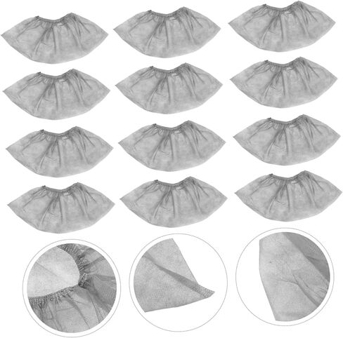 Zerodeko 100Pcs Disposable Non Woven Shoe Covers Thick Dust Non Slip Overshoes for Indoor Use Breathable Foot Covers Protecting Floors for Adults and Students Gray in Saudi Arabia