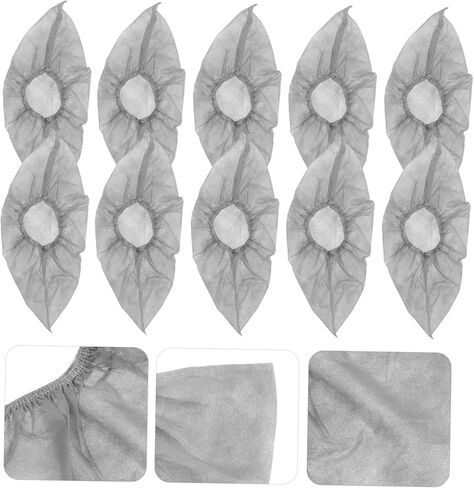 Zerodeko 100Pcs Disposable Non Woven Shoe Covers Thick Dust Non Slip Overshoes for Indoor Use Breathable Foot Covers Protecting Floors for Adults and Students Gray in Saudi Arabia