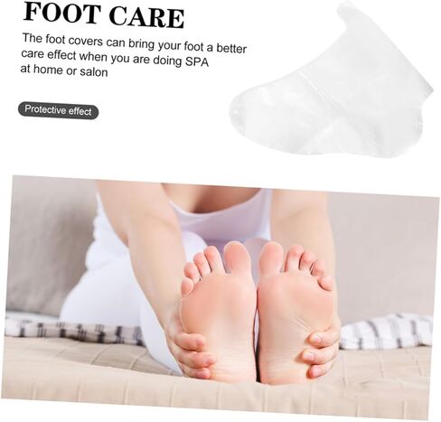 Abaodam 100pcs Disposable Transparent Foot Covers for Skating and Skiing Comfortable Pet Material Foot Sleeves for Shoe Fitting and Care Single Use Protectors for Trials in Saudi Arabia