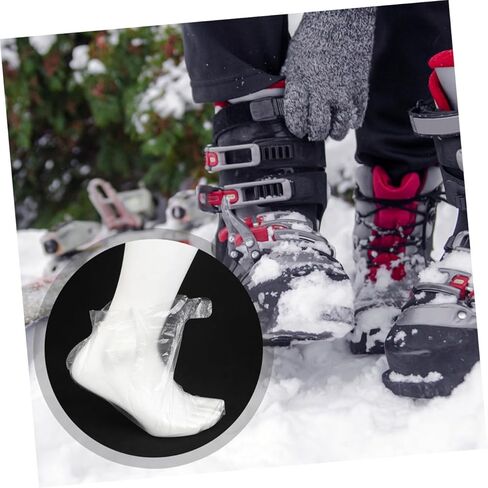 Abaodam 100pcs Disposable Transparent Foot Covers for Skating and Skiing Comfortable Pet Material Foot Sleeves for Shoe Fitting and Care Single Use Protectors for Trials in Saudi Arabia