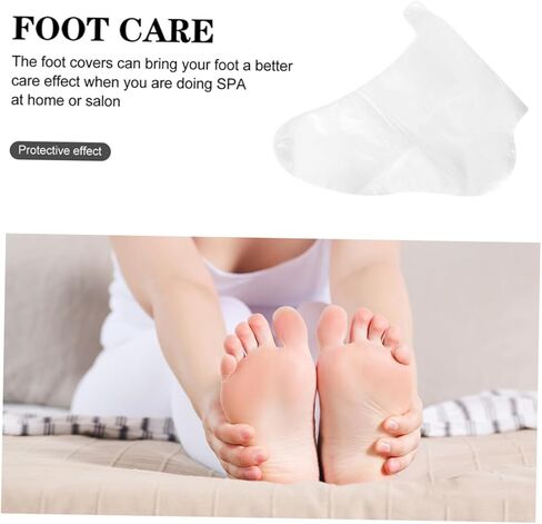 Sosoport 100pcs Disposable Foot Covers for Shoe Fitting Foot Sleeves for Skating Skiing and Amusement Parks Comfortable Tear-Resistant Pet Material in Saudi Arabia