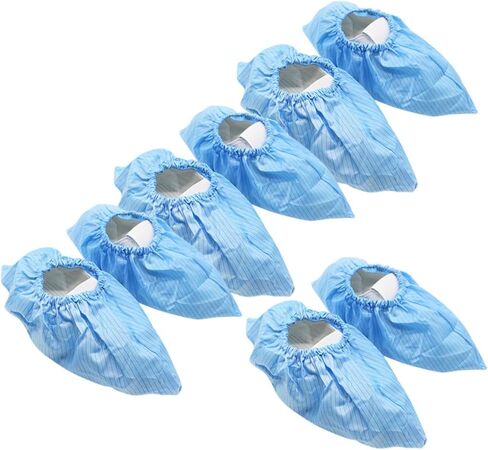 Luxshiny 4pairs Reusable Anti-static Shoe Covers Non-slip Washable Dustproof Footwear for Labs Salons Workshops Static Material Blue in Saudi Arabia