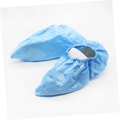 Luxshiny 4pairs Reusable Anti-static Shoe Covers Non-slip Washable Dustproof Footwear for Labs Salons Workshops Static Material Blue in Saudi Arabia