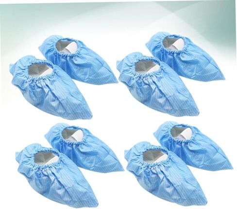 Luxshiny 4pairs Reusable Anti-static Shoe Covers Non-slip Washable Dustproof Footwear for Labs Salons Workshops Static Material Blue in Saudi Arabia