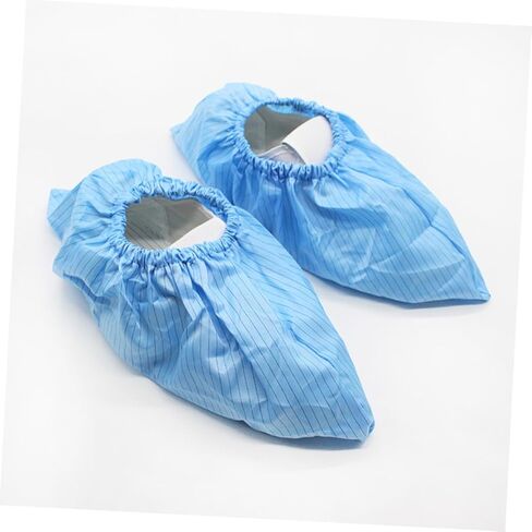Luxshiny 4pairs Reusable Anti-static Shoe Covers Non-slip Washable Dustproof Footwear for Labs Salons Workshops Static Material Blue in Saudi Arabia