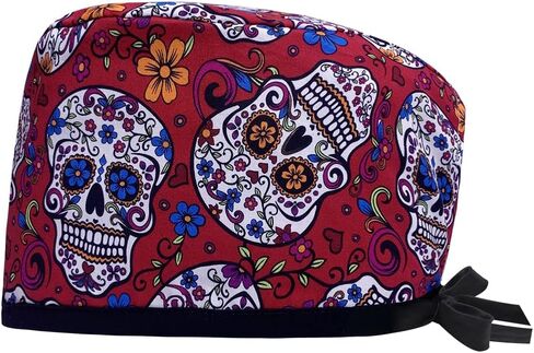 niaahinn Unisex Medical Scrub Caps Cartoon Printing Working Hat Multicolor Nursing Caps for Nurses in Saudi Arabia