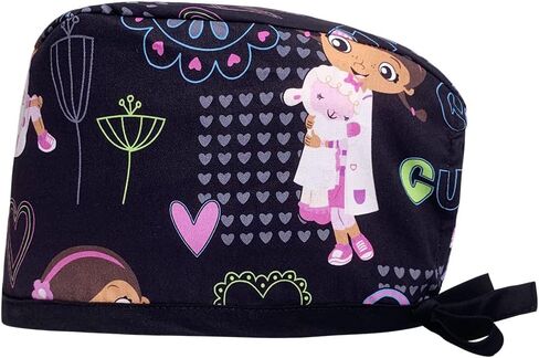 niaahinn Unisex Medical Scrub Caps Cartoon Printing Working Hat Multicolor Nursing Caps for Nurses in Saudi Arabia